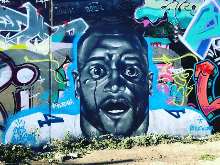 mural of man by Trey Wilder