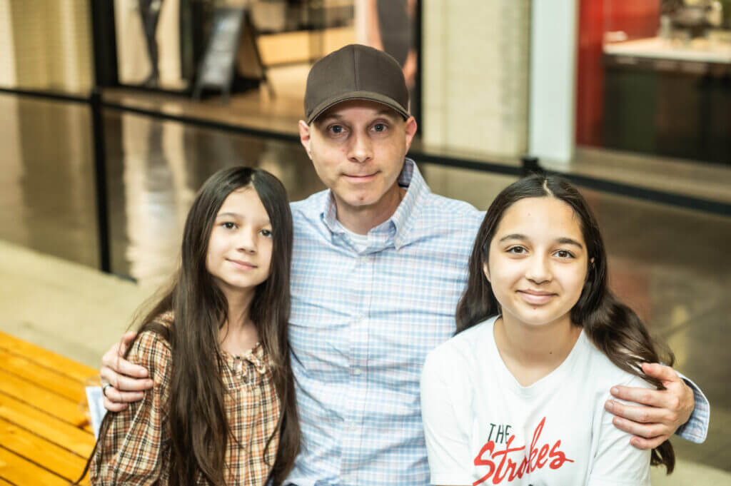 man with daughters