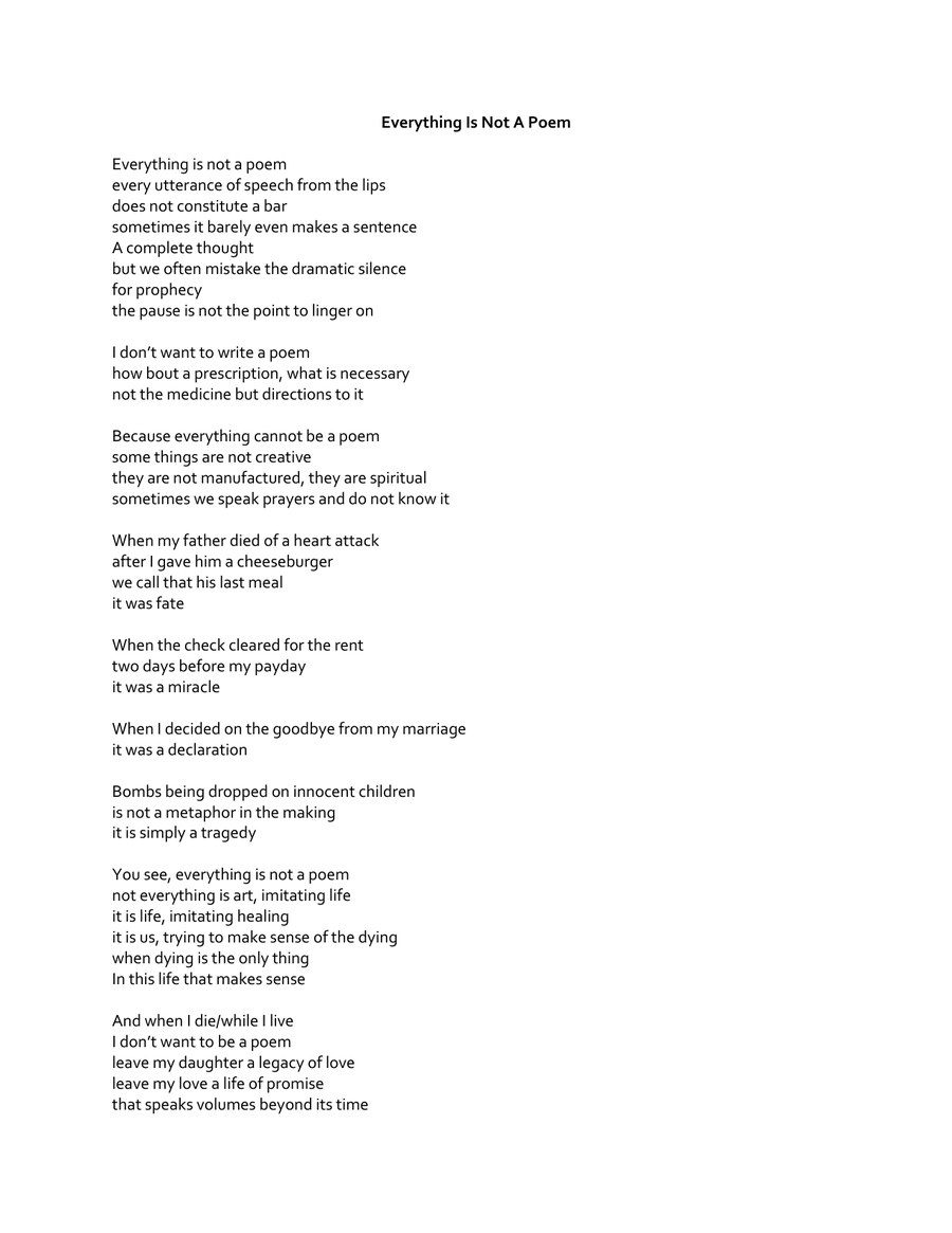 Everything Is Not A Poem Alexandria Gurley