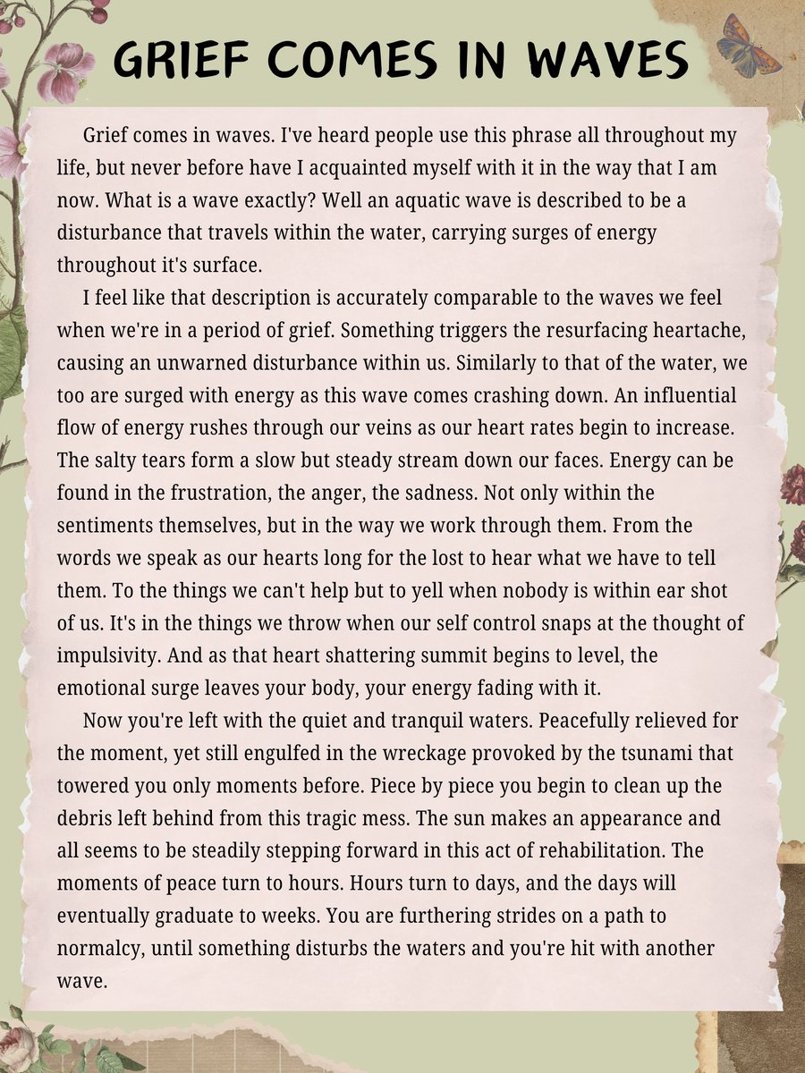Grief Comes in Waves Victoria Simmons