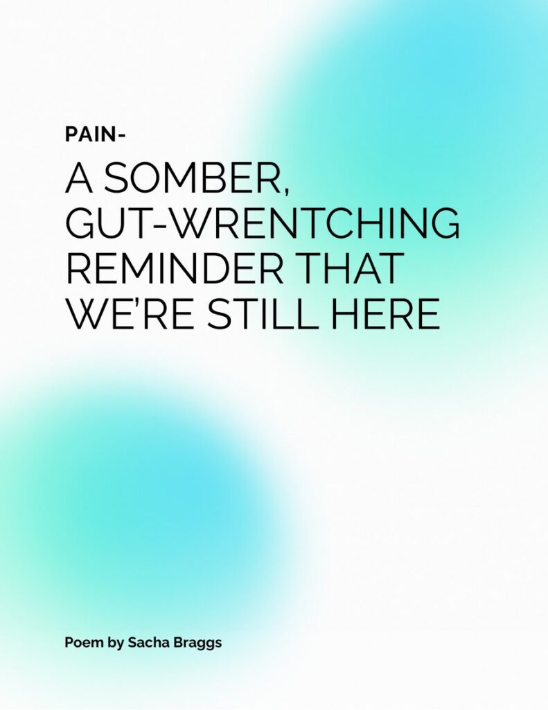 First page of literary work: Pain Sacha Braggs