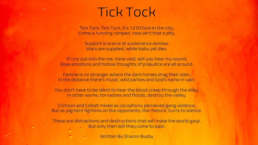 Tick Tock Sharon Busby