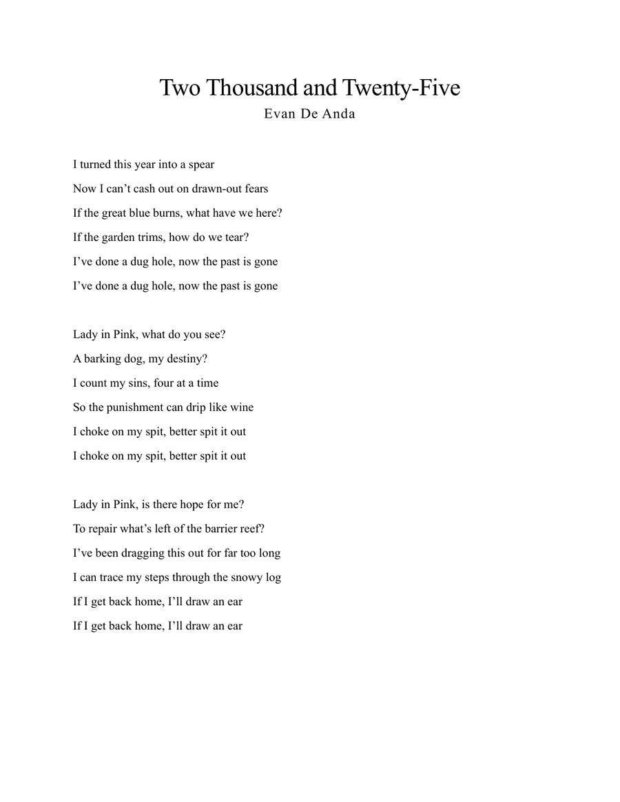 Two Thousand and Twenty Five Evan De Anda