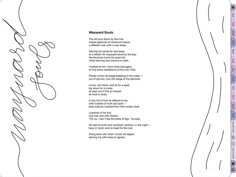 First page of literary work: Wayward Souls Ashley Mathew