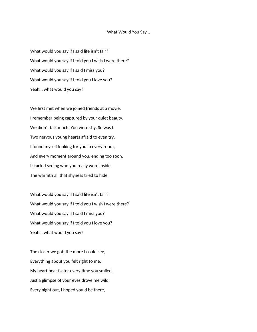What Would You Say... Nathan Hanson