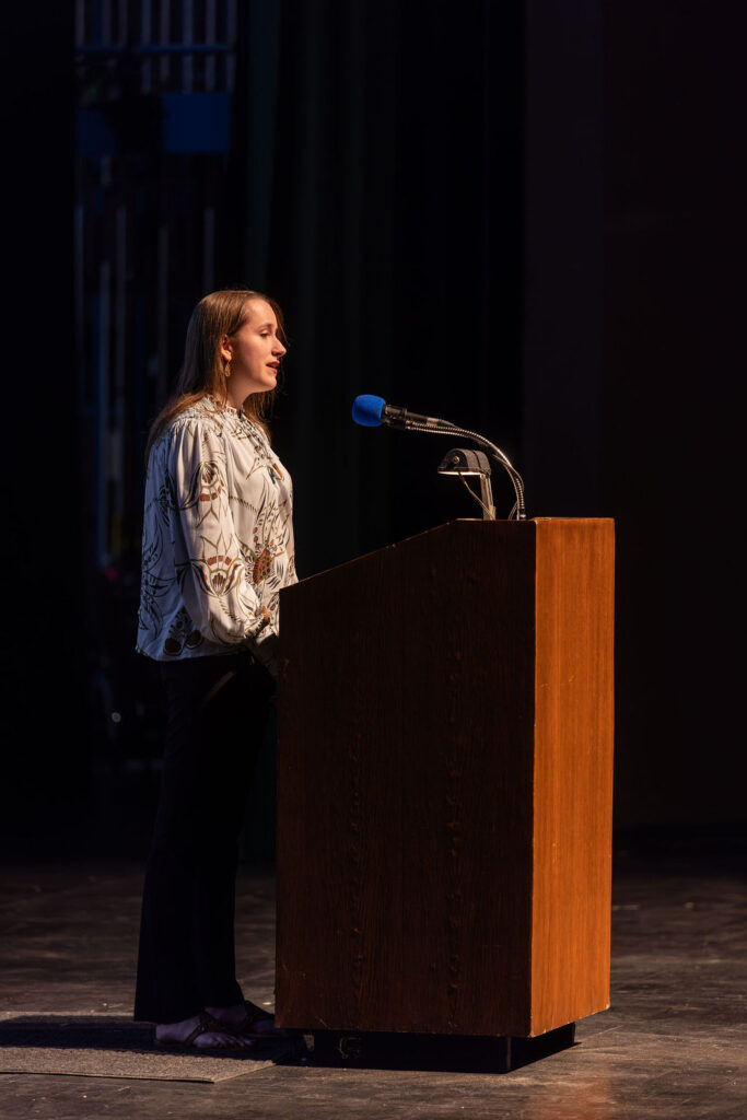 Emma Young reading
